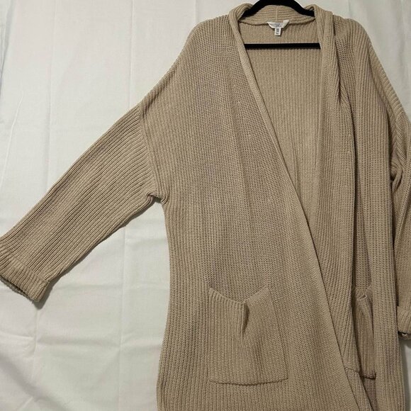 Time and Tru - Tan Long Knit Cardigan - Picture 1 of 4